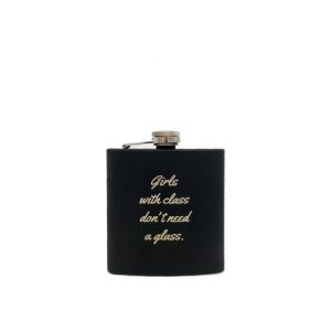 Pljoska crna metalna mat, 6 oz